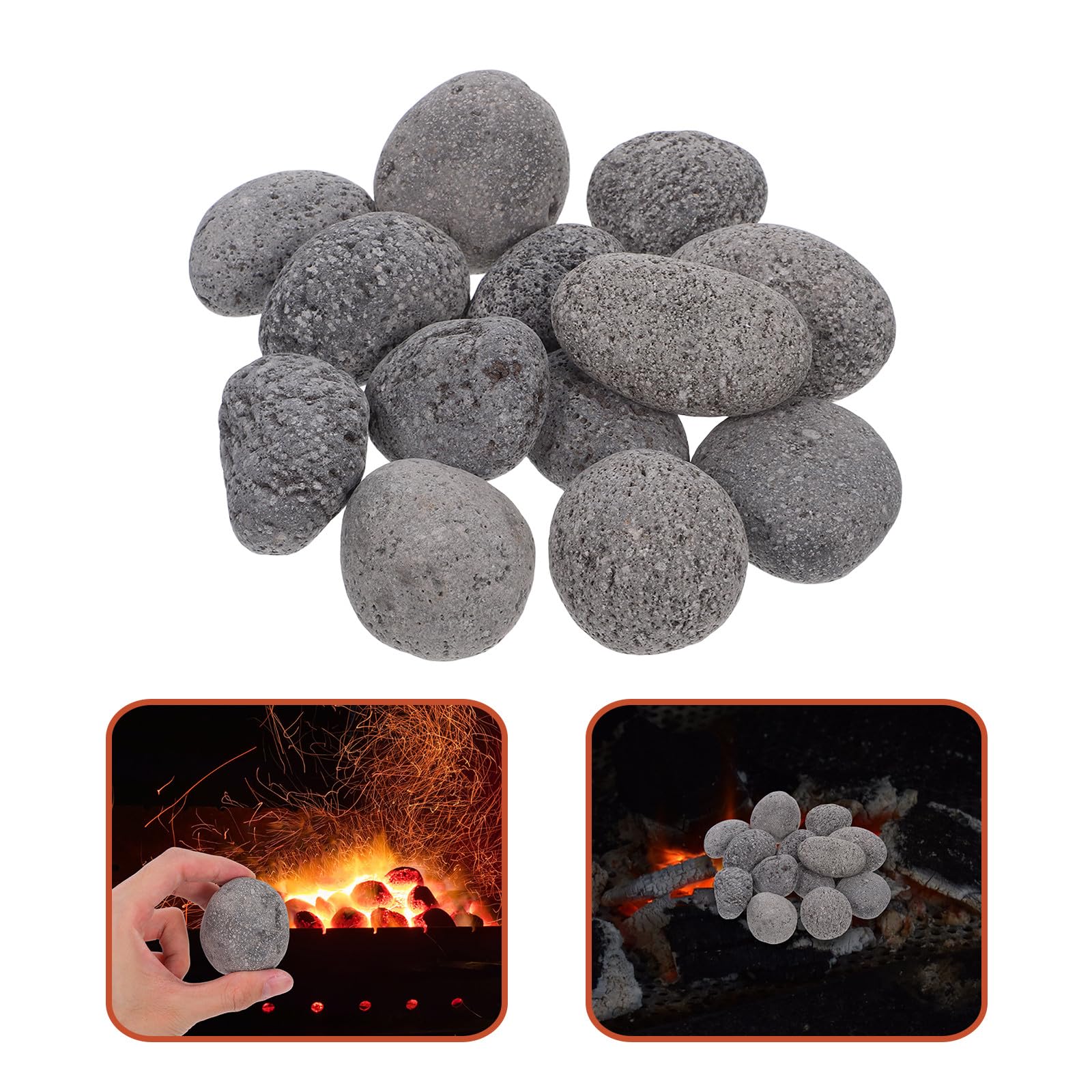 Pietre Vulcaniche Naturali per Braciere da Giardino, 1 Sacchetto di Massi Lavici Decorativi Resistenti e Facili da Pulire per Paesaggistica Esterna