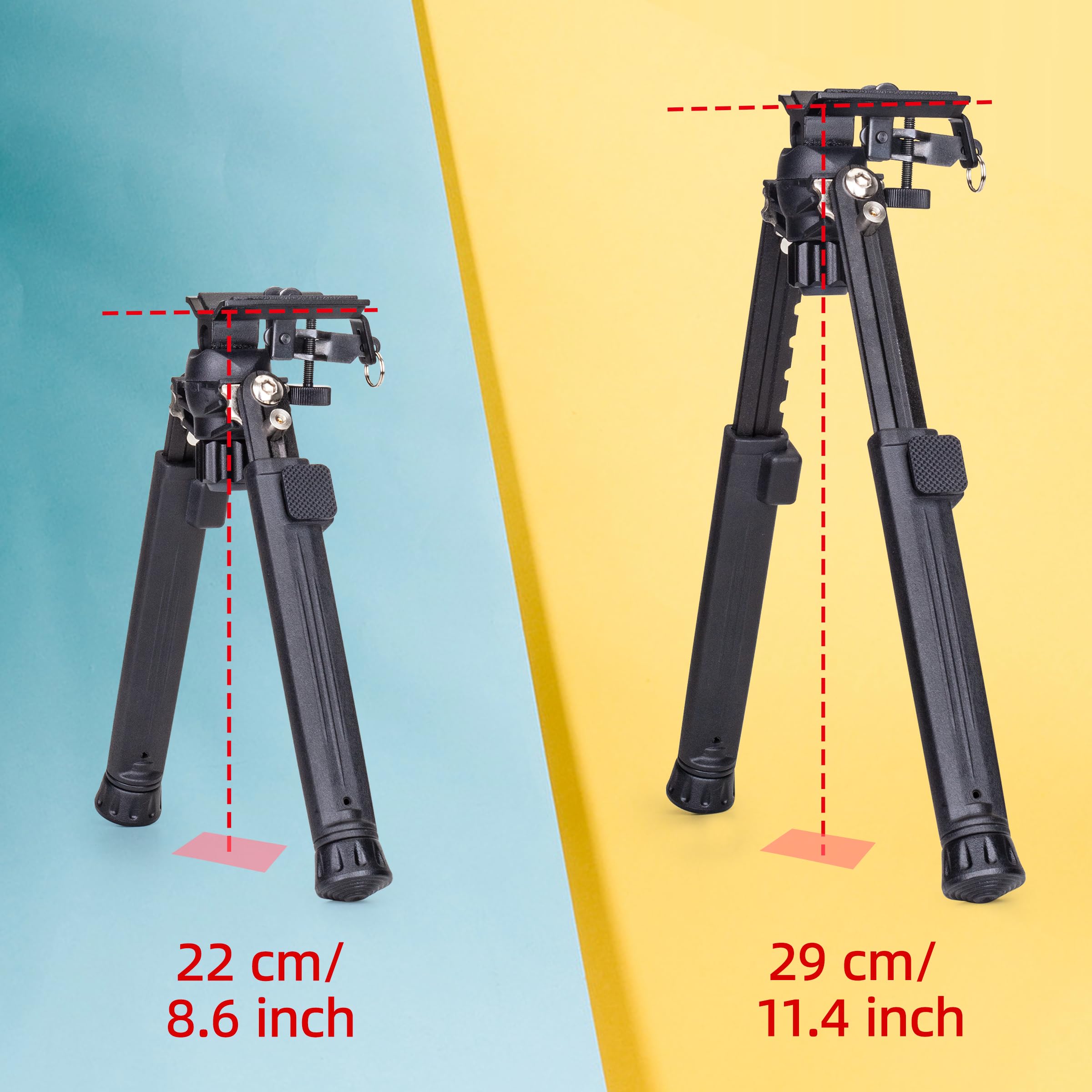 Elkeer - Bípode pivotante inclinable con 3 adaptadores, bípode de cámara ajustable con adaptador de tornillo de 1/4 pulgadas para actividades al aire libre