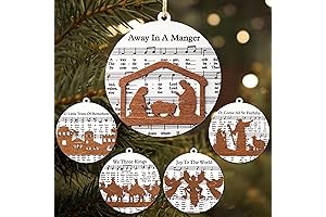 5 Pcs Wooden The Nativity Story Ornaments Set: Religious Easter Gift for Kids