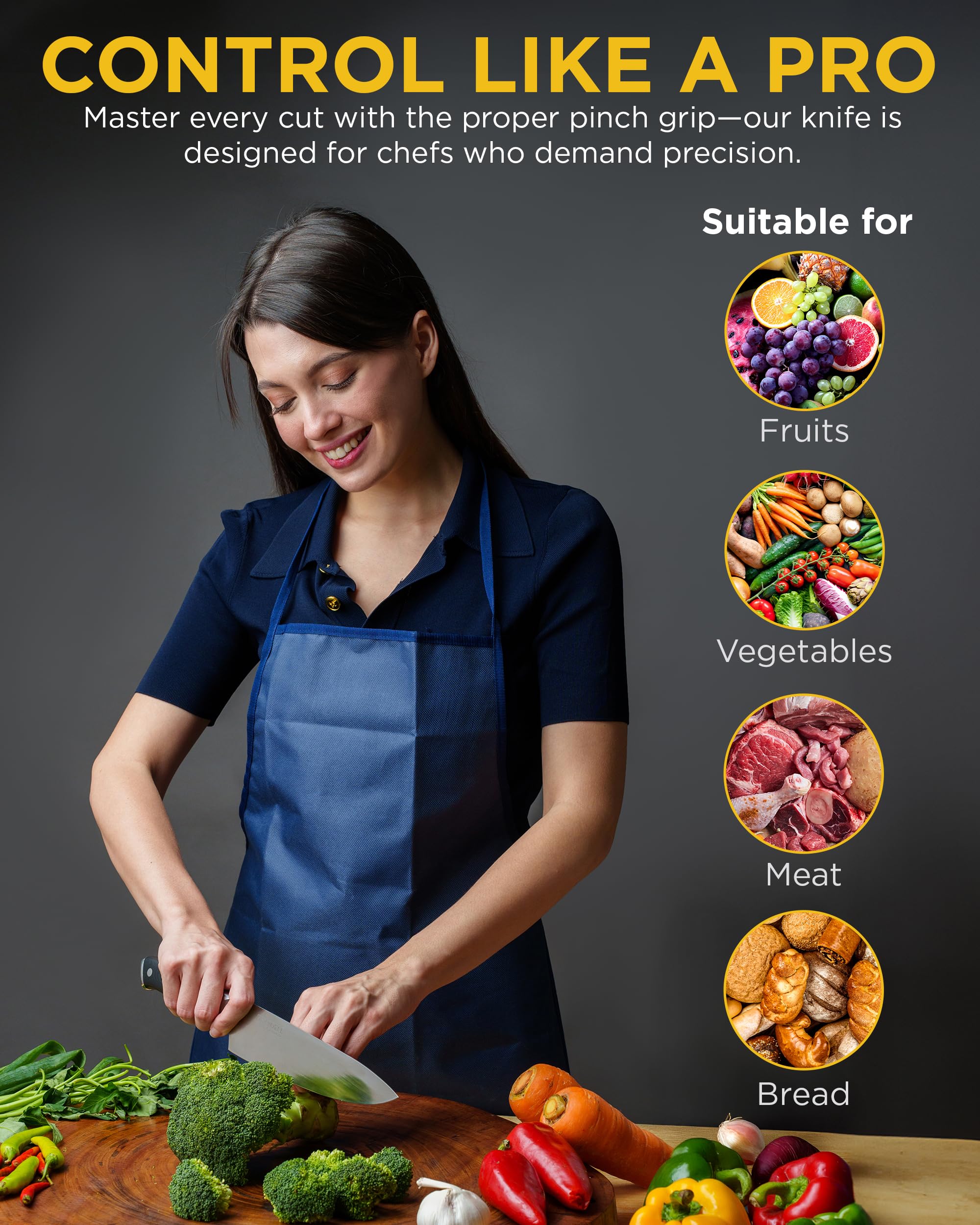 Guilfoyle 8 Inch Chef’s Knife – Dangerously Sharp – Gift Cautiously! — Amazon image 4