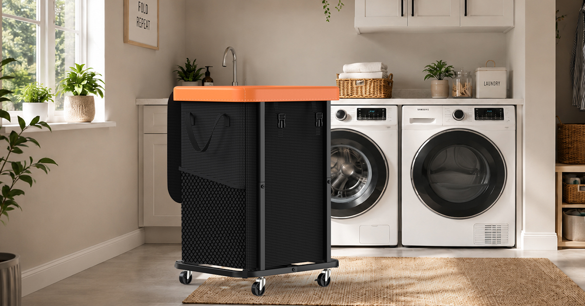 Amazon.com: 150L (40 Gal) Large Fashion Laundry Basket with Wheels