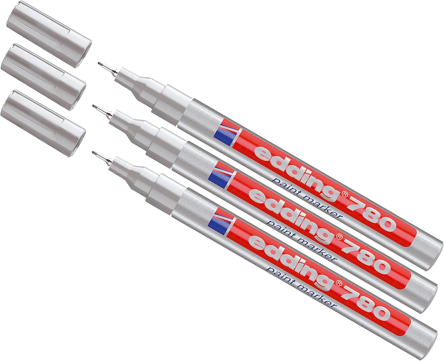 edding Marcador de pintura 780, 0,8 mm (3 × plateado)