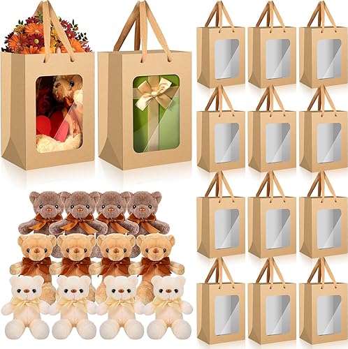 Shappy Paquete de 12 osos de peluche de regalo con bolsas de papel de 12 pulgadas, osos de peluche para niños y niñas, oso suave a granel en disponible en Yaxa Colombia