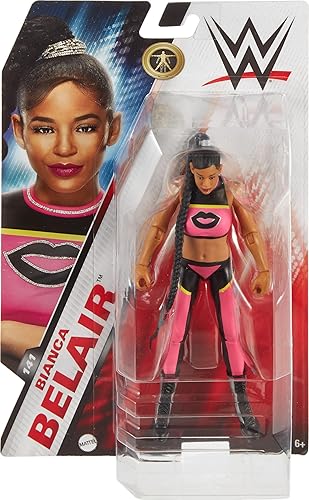 Miniatura 2 de Mattel Figura de acción de la WWE, Bianca Belair coleccionable de 6 pulgadas con 10 puntos de articulación y aspecto realista