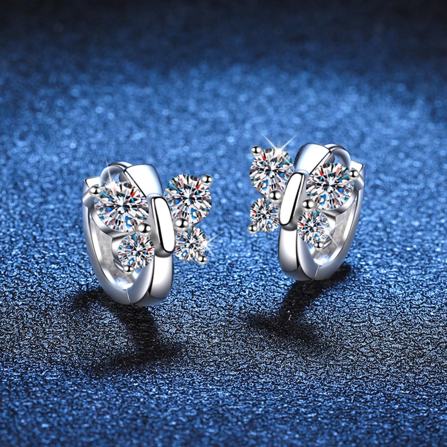 1.6cttw Moissanite Earrings for Women D Color VVS1 clarity 925 Sterling Silver Diamond Earrings Moissanite Hoop Earrings with Certificate