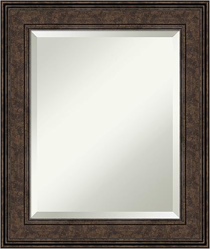Miniatura 7 de Amanti Art Espejo de baño, espejo de pared estrecho de bronce para usar como espejo de tocador de baño sobre el fregadero (27.5 x 39.5 pulgadas),