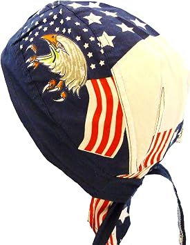 American Flag Headwrap Patriotic Doo Rag Red White and Blue