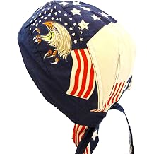 American Flag Headwrap Patriotic Doo Rag Red White and Blue