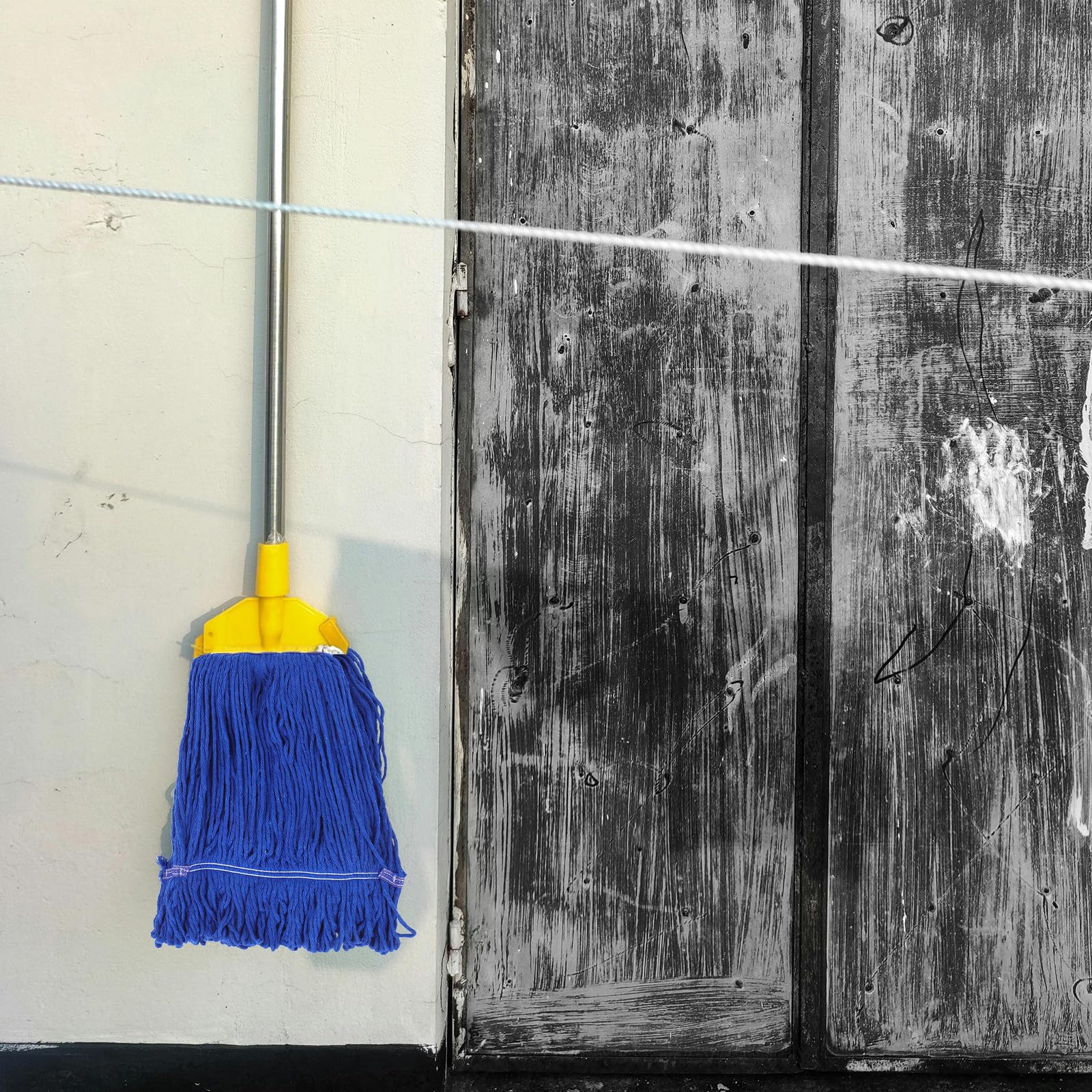 DOITOOL Cabezal de Trapeador Comercial de Algodón Azul, Repuesto de 3 Piezas para Limpieza Pesada y Compatibilidad Diadema