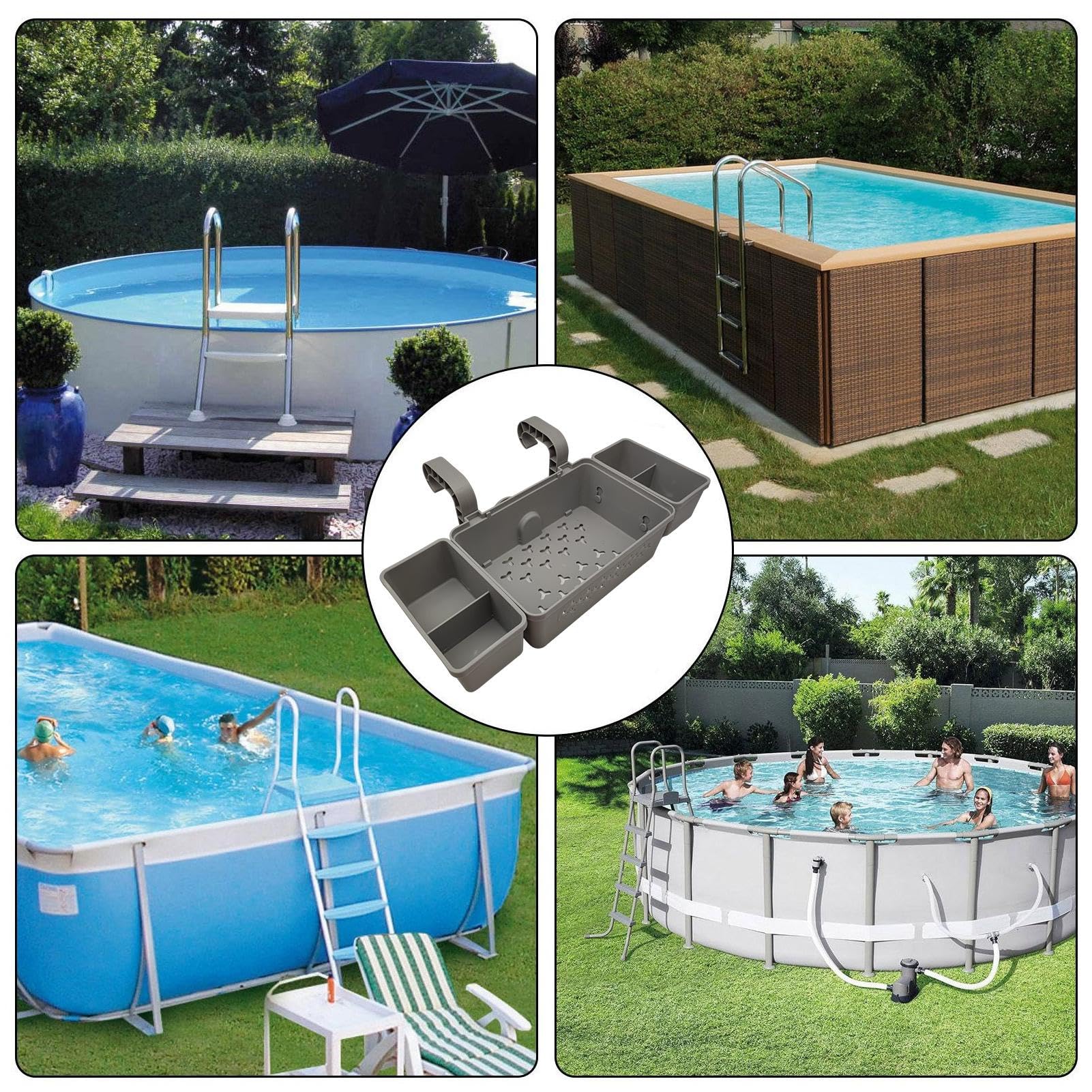 Cestino a bordo piscina, Cestino portaoggetti a bordo piscina | Organizer per riporre oggetti da appendere alla piscina - Cestino portaoggetti a bordo piscina, portaoggetti a lato della