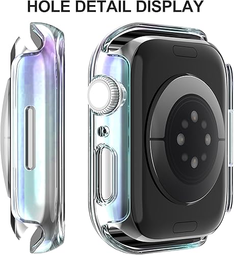 Vista 26 de Paquete de 2 fundas protectoras de pantalla de vidrio templado para Apple Watch Series 6/5/4/Series SE/SE 2/SE 3 de 1.575 pulgadas, funda protectora