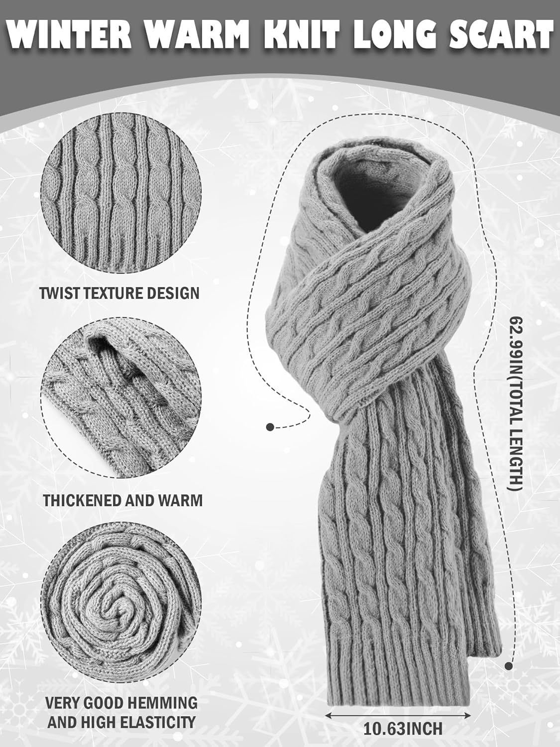 24 Pcs Winter Hat Scarf Gloves and Ear Warmer Set for Women, Knit Beanie Scarf Touch Screen Gloves Plush Earmuffs - Image 4