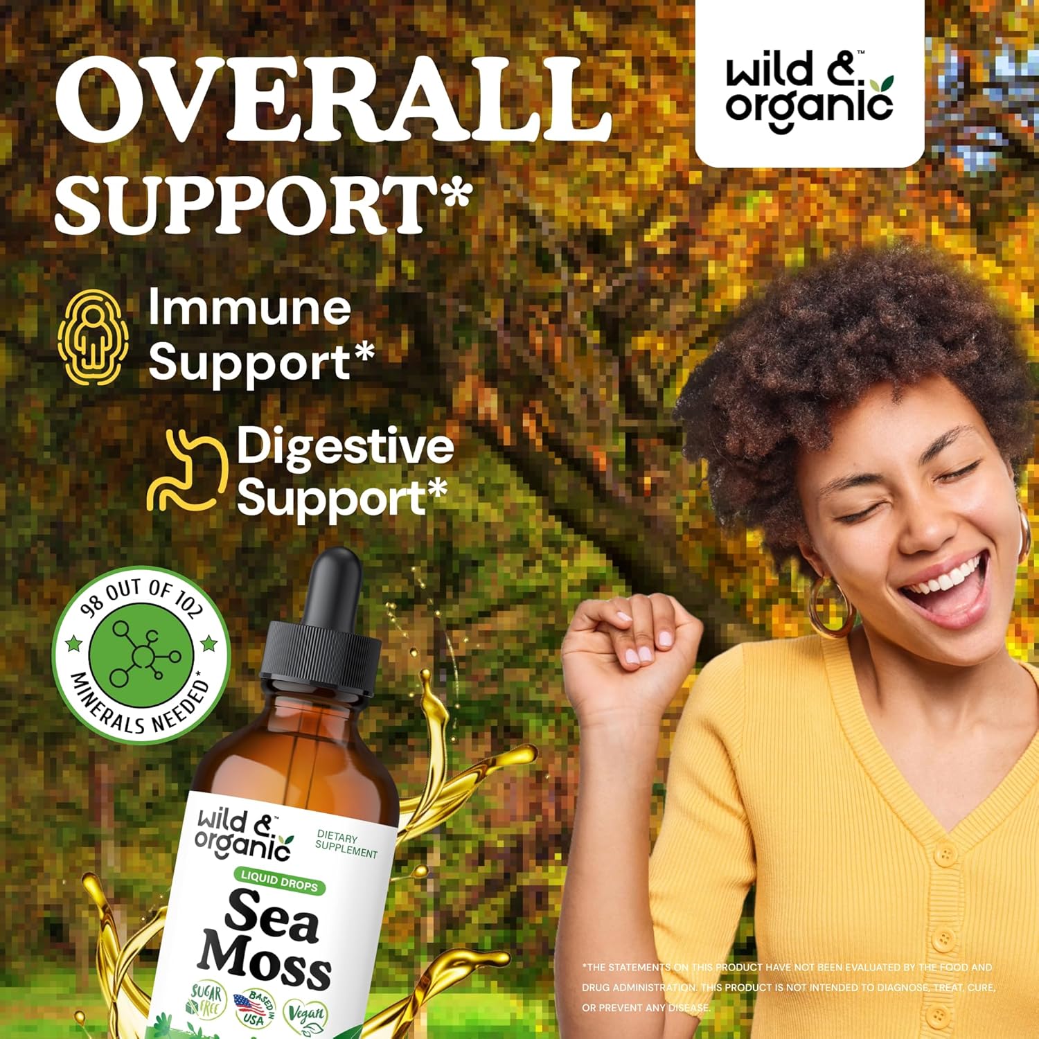 Wild & Organic Sea Moss Drops - Overall Support with Irish Seamoss and Bladderwrack - Multimineral Chondrus Crispus Tincture - Vegan, Sugar & Alcohol-Free Liquid Supplement - 4 fl oz - Image 2