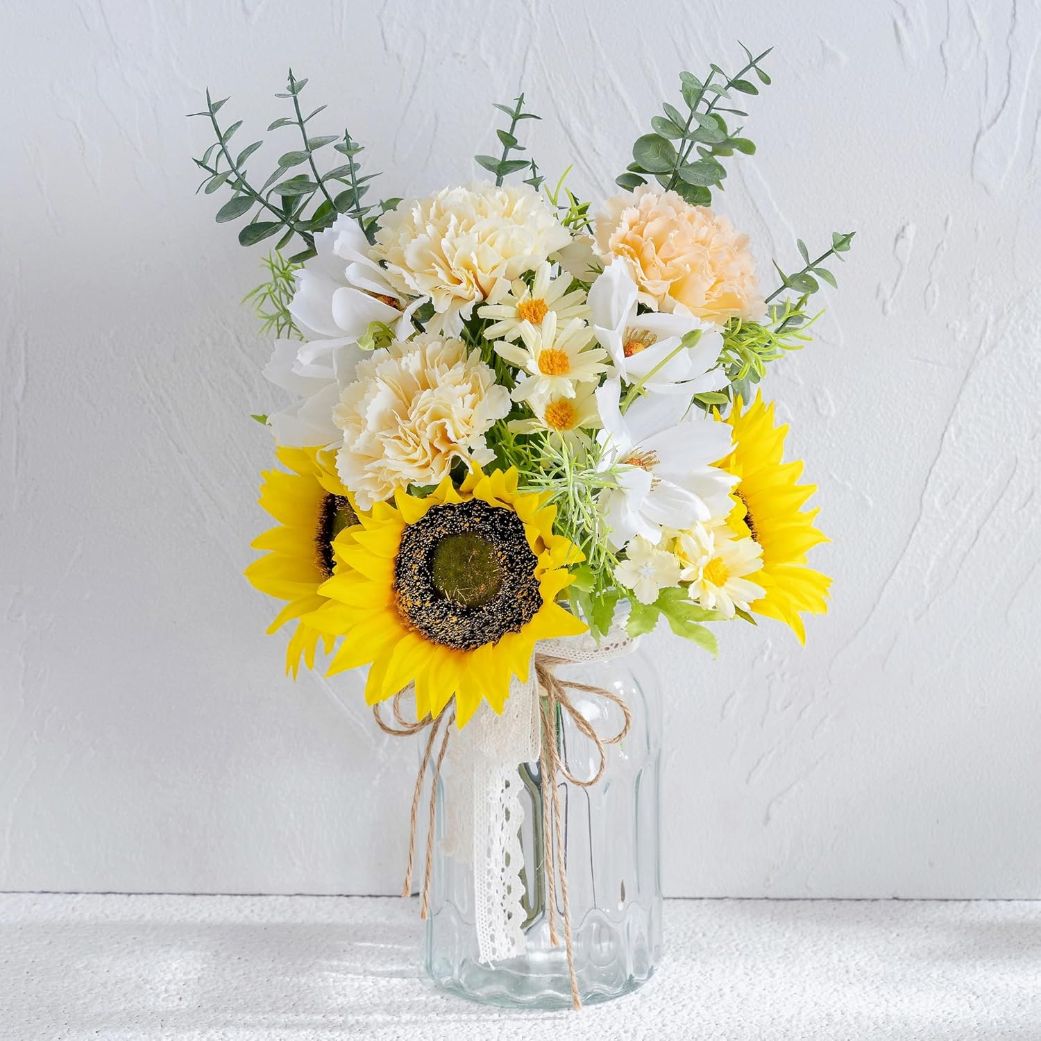 LUEUR Artificial Flowers In Vase Silk Poppy Flowers For