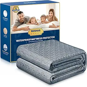 Premium 100% Waterproof King Mattress Protector, Breathable Cooling 3D Air Fabric Mattress Cover, Hypoallergenic Noiseless Bed Cover Vinyl Free, 8-21'' Deep Pocket (Gray)