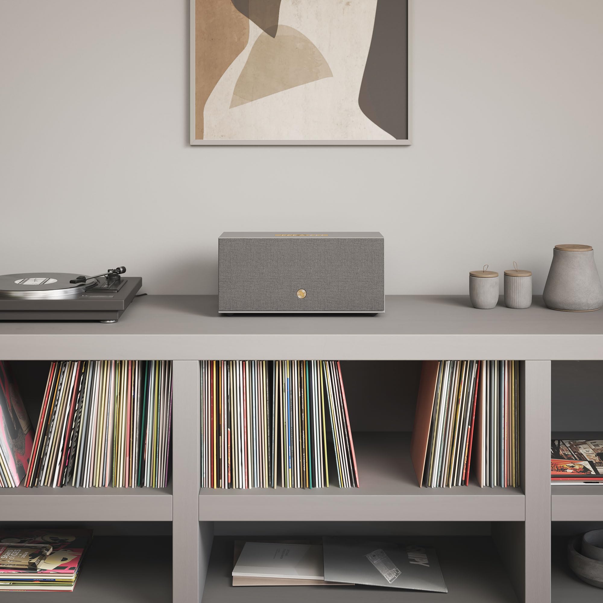 Audio Pro C20W Altavoz estéreo inalámbrico multihabitación 190 W amplificador clase D, HDMI ARC, AirPlay 2, Google Cast, Bluetooth 5.0, entrada Phono, salida de subwoofer (gris)