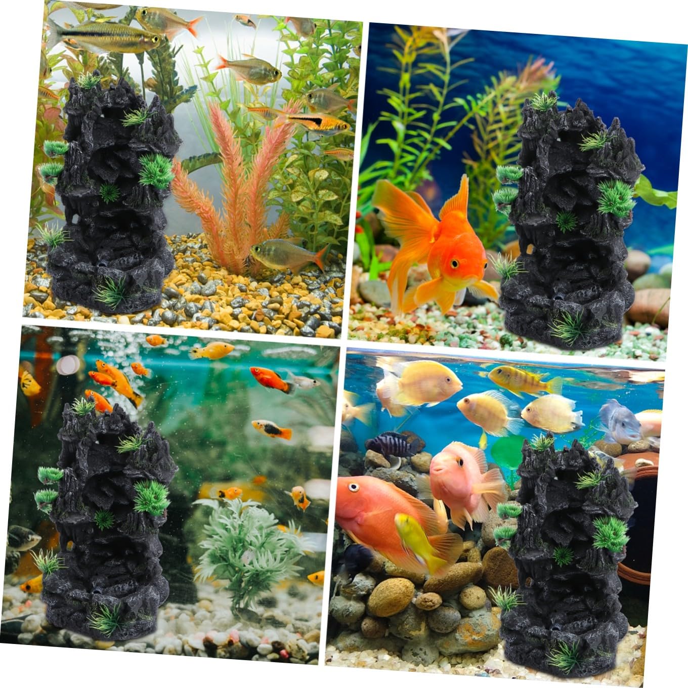 VILLCASE Décoration Aquarium Cascade De Mouvant Résine Ornement Unique pour Aquarium