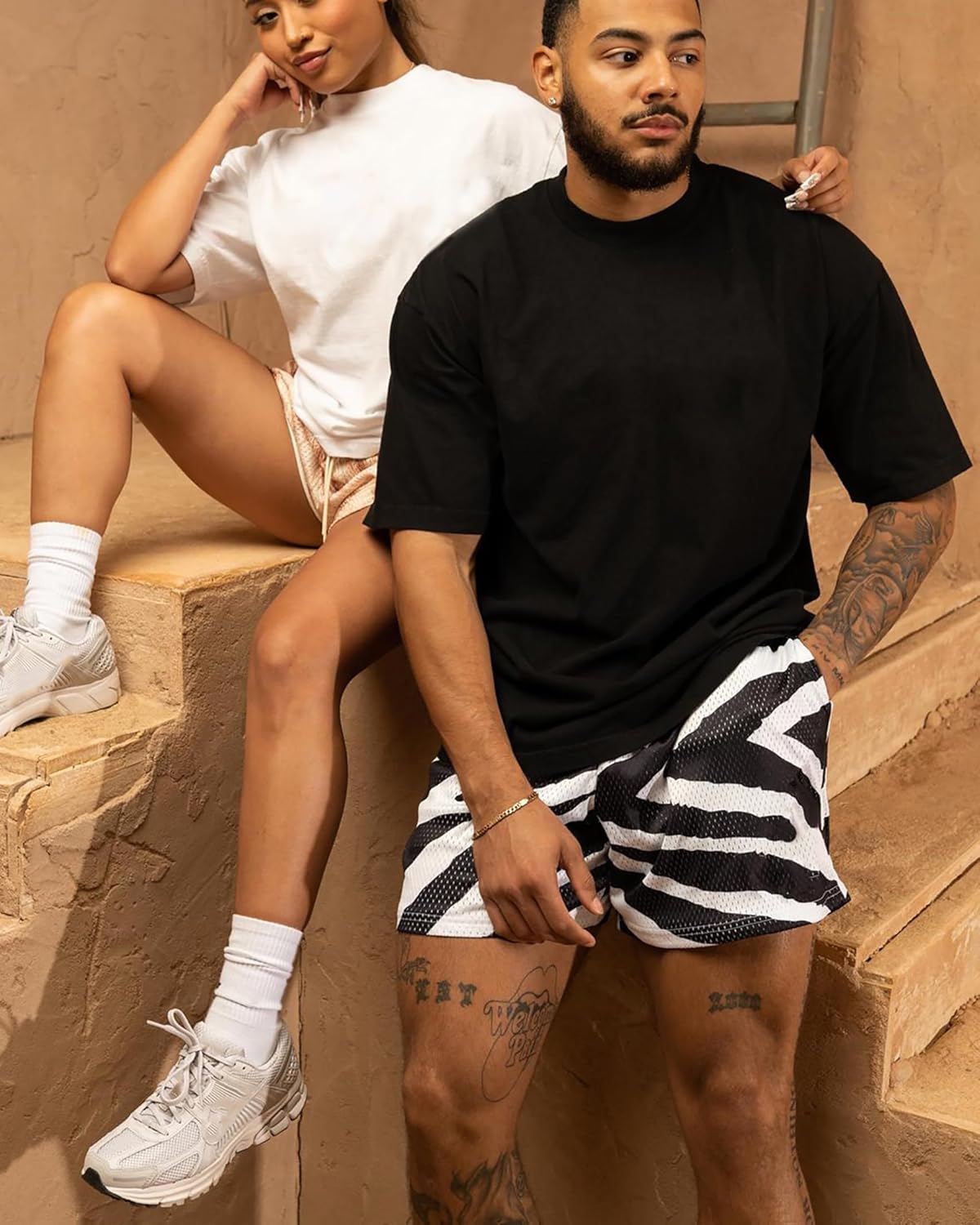 DIOTSR Mens Graphic Shorts Cool Streetwear Flat Front Shorts Workout Gym Athletic Shorts with Pockets - Image 5