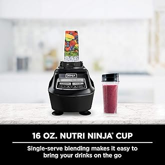 Ninja Mega Kitchen System (BL770) Blender/Food Processor with 1500W Auto-iQ Base, 72oz Pitcher, 64oz Processor Bowl, (2) 16oz Cup for Smoothies, Dough & More 1 Black BL770