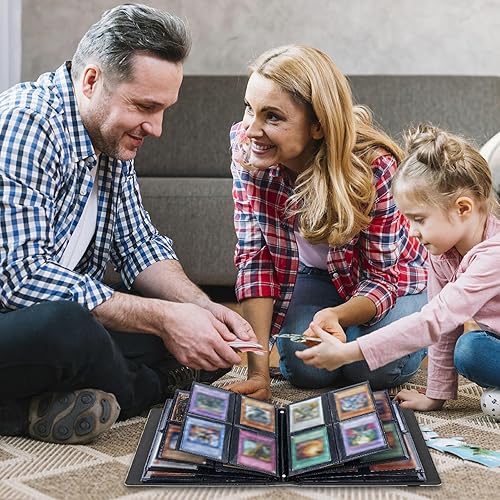 Miniatura 7 de Carpeta de tarjetas con diseño de flor de cerezo de dragón, 4 bolsillos para álbum de tarjetas, carga lateral, 320 bolsillos, tarjetero de