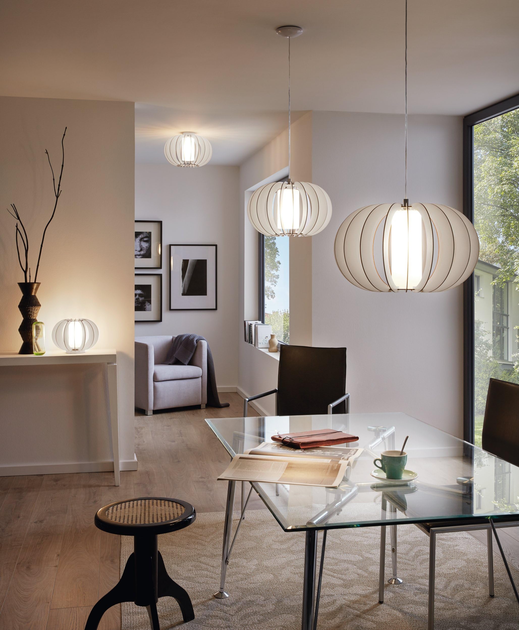 Eglo lampada a sospensione Stellato 2, 1 fiamma, vintage, in acciaio, legno