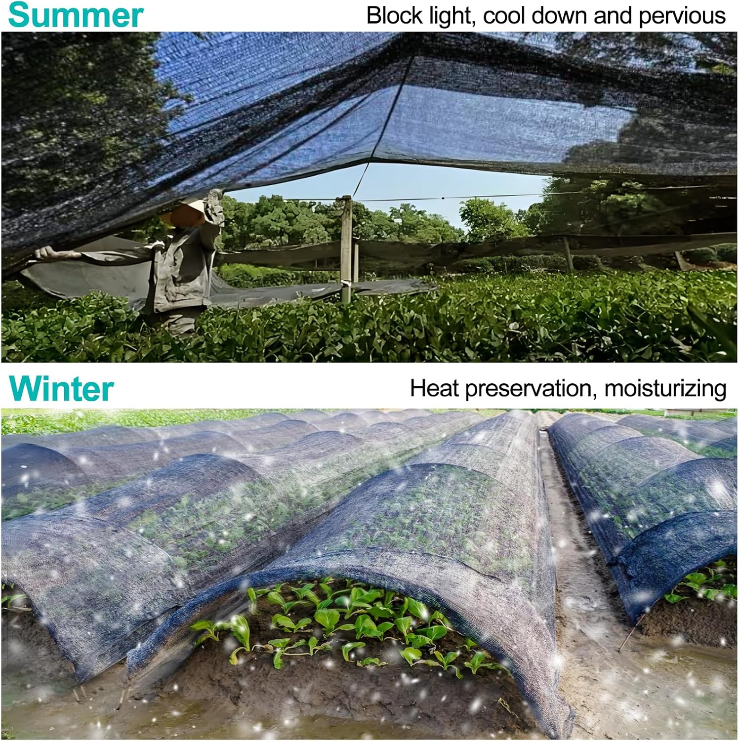 Cliselda 30% Black Shade Cloth for Garden, 6 x 20ft UV Resistant Mesh Tarp with Grommets, Durable Sun Shade Netting Sunblock Fabric Plants Cover for Greenhouse, Vegetables and Patio