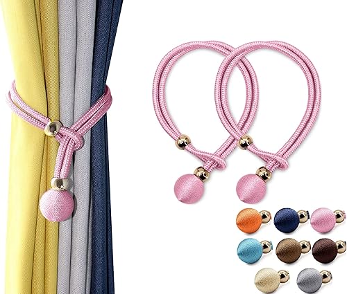 VRSS Sujetadores de cortina grandes con anillo de sujeción rosa 4