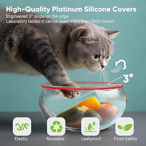 Miniatura 5 de Tapas elásticas de silicona para tazones, fundas de silicona reutilizables para almacenamiento de alimentos, fundas elásticas para recipientes de