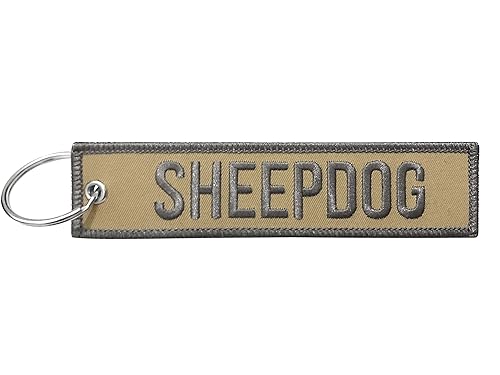 MotoLoot Military Sheepdog Keychain Tag with Key Ring, EDC for