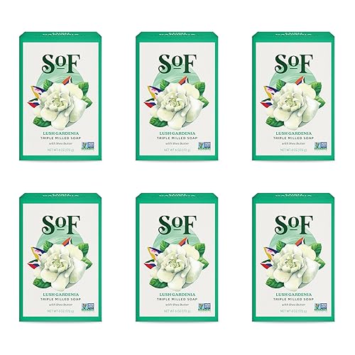 Miniatura 1 de Lush Gardenia - Jabón en barra de SoF Body Care (anteriormente South of France Body Care)  Jabón de triple molido con manteca de karité + aceites