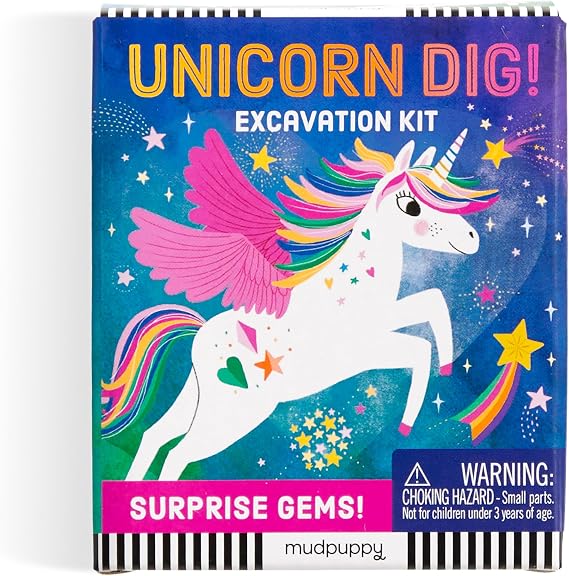 Mudpuppy Unicorn Dig! Excavation Kit Including Hidden Unicorn in Gem and Plastic Chisel for Children Ages 5 and Up