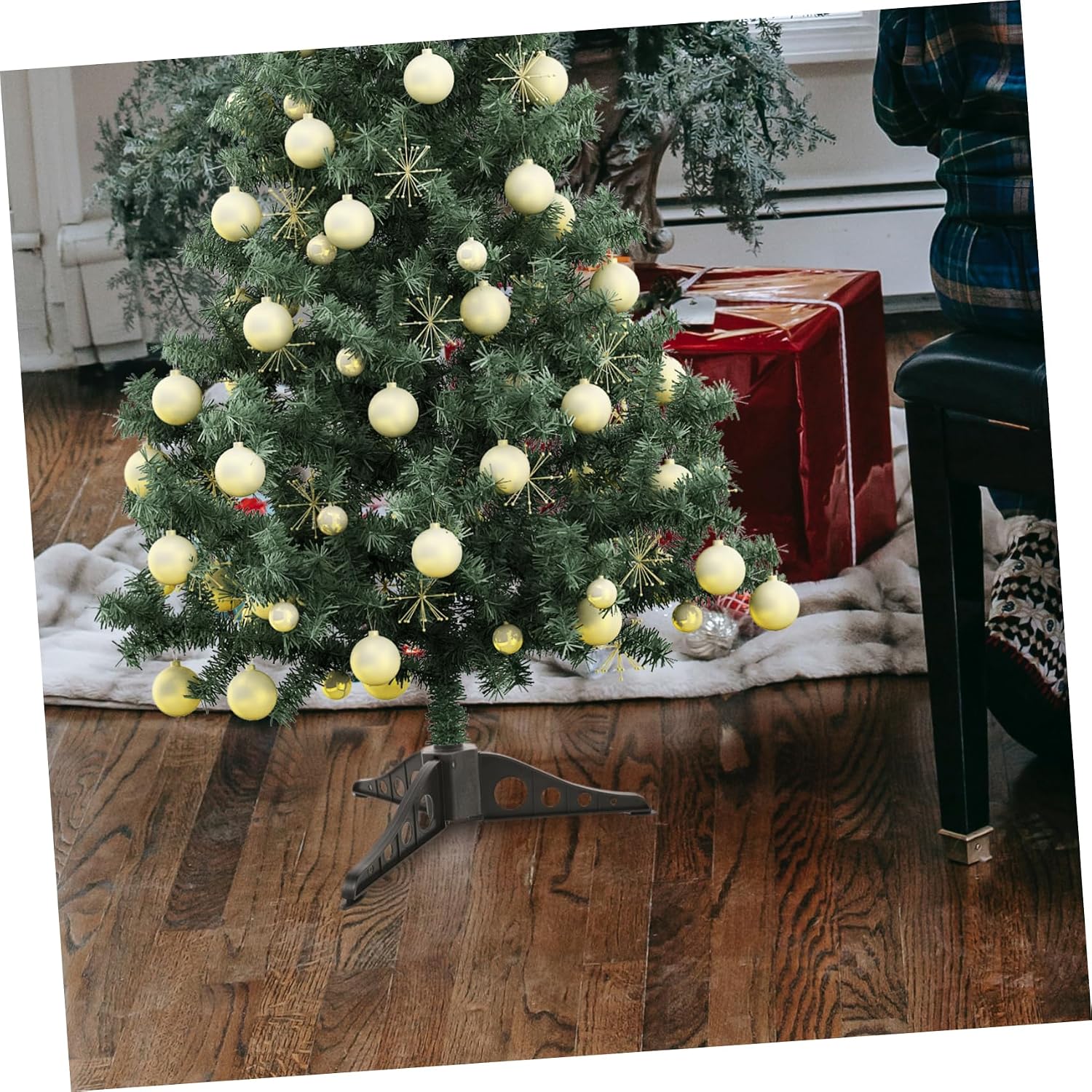 Ciieeo 1.2m Strong Christmas Tree Stand Holder Removable Base for Artificial Xmas Trees Sturdy Support Easy Installation Space-Saving Design and Material