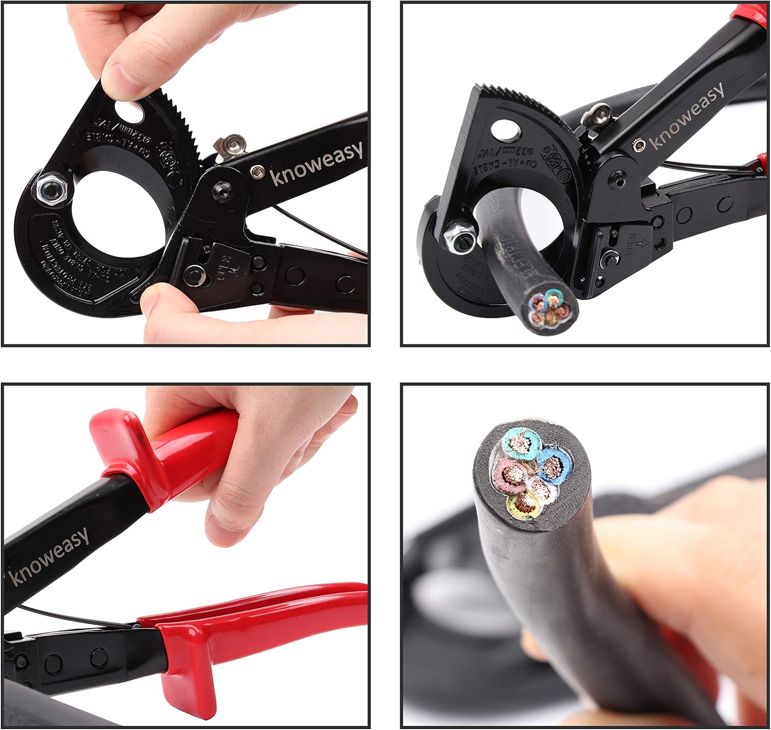 Cable Cutter,Knoweasy Heavy Duty Aluminum Copper Ratchet Cable Cutter and Wire cutter up to 240mm² - - 