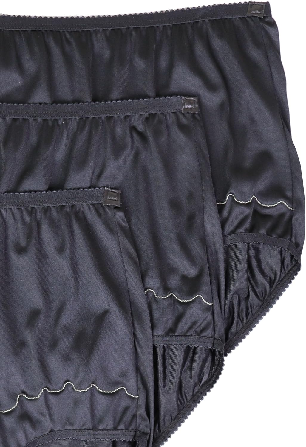 Dixie Belle Women's Underwear Nylon Brief High Waist Scallop Trim 3-Pack 719 - Image 3