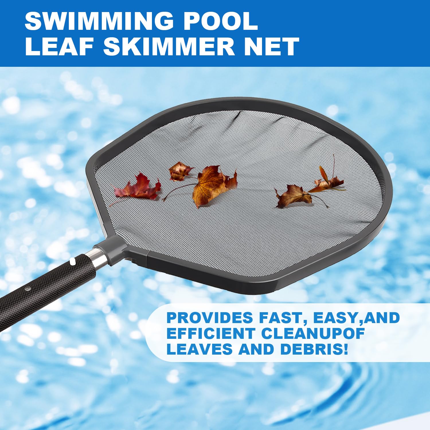 DOBEN Pool Leaf Skimmer Net (42.5x36cm), Heavy Duty Professional Leaf Cleaning Rake, Easily Removes Leaves, Debris from Pools - Image 3