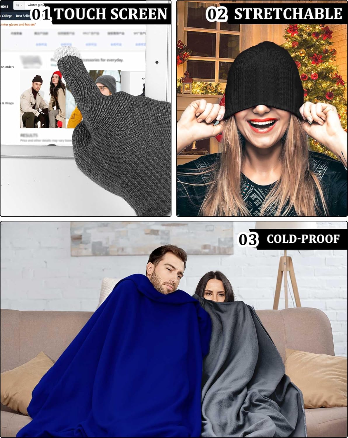 Panitay 150 Pcs Homeless Care Package Supplies Bulk Hats Gloves Fleece Blankets for Men Women Homeless Donating Supplies - Image 4