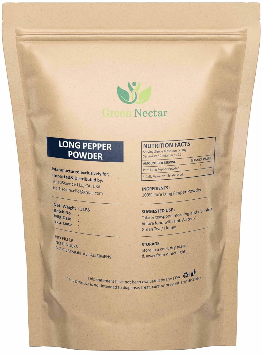 Long Pepper Powder 1lb (One Pound) | Piper longum | Seasoning for Meat Fish Malabar & South Indian Curries (2)
