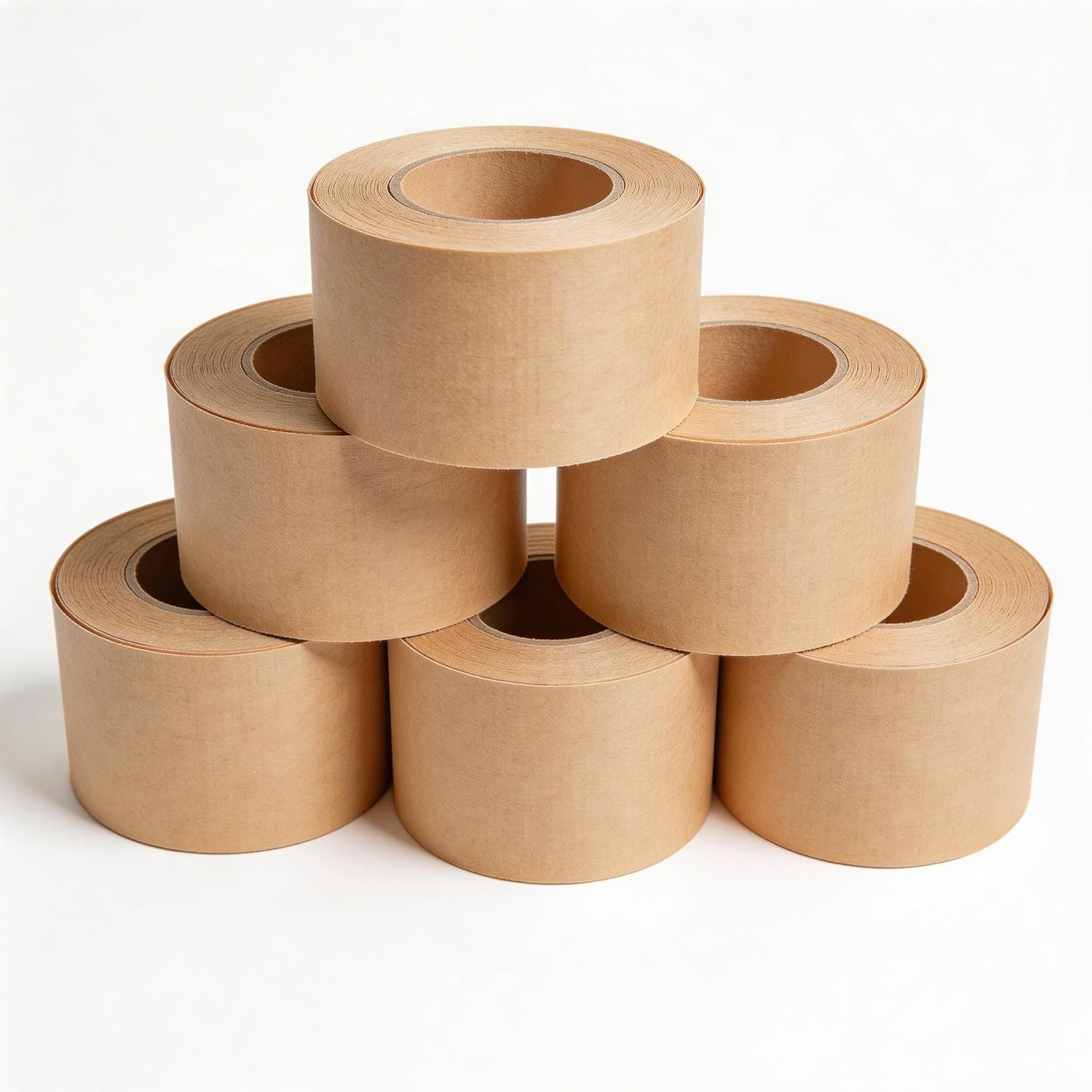 Water Activated Gummed Kraft Paper Tape, Water Activated Tape Brown, 6-Rolls 2.75" x375ft, Heavy Duty for Moving & Tamper Evident Shipping