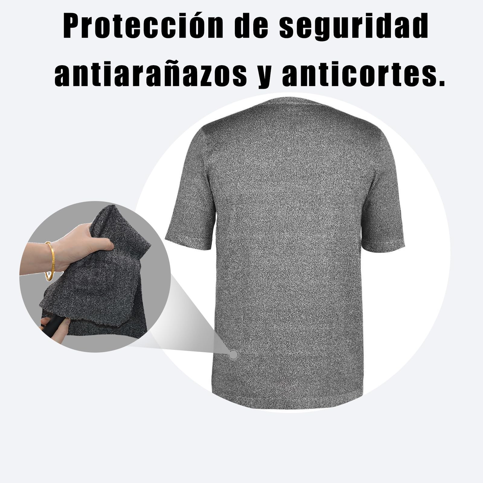 Ropa Anticorte Resistente(Gris),Cortes Equipo De ProteccióN,Corte Seguridad Resistente,CóModo Y Transpirable Para Aventura Al Aire Libre,ProteccióN Contra Cortes De Vidrio