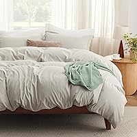 Bedsure King Duvet Cover Set with Fitted Sheet - 4PC Extra Soft Prewashed Polyester Bedding, Zipper Closure, Linen Color, 104x90 Inch