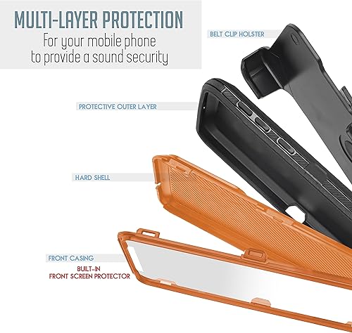 Miniatura 7 de 6goodeals Funda protectora resistente para Oneplus Nord N30 5G, a prueba de golpes, a prueba de polvo, con clip para cinturón, funda protectora