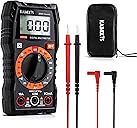 KAIWEETS Digital Multimeter with Case, DC AC Voltmeter, Ohm Volt Amp Test Meter and Continuity Test Diode Voltage Tester for Household Outlet, Automotive Battery Test (Anti-Burn with Double Fuses)
