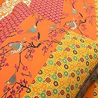 Vista 4 de Lush Decor Royal Empire - Juego de funda de edredón reversible de algodón, juego de 3 piezas Full/Queen, mandarina - Juego de ropa de cama a rayas