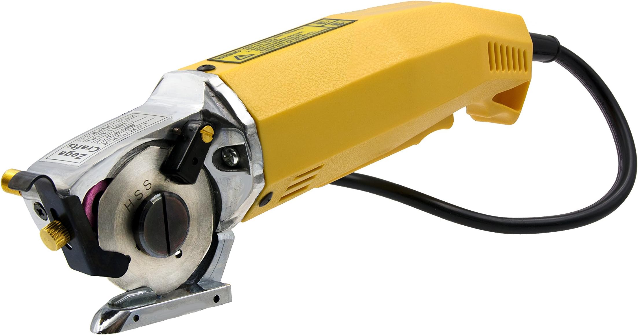 Zega Electric Rotary Fabric Cutter - Handheld 2" Round Knife Cloth & Fabric Cutting Machine