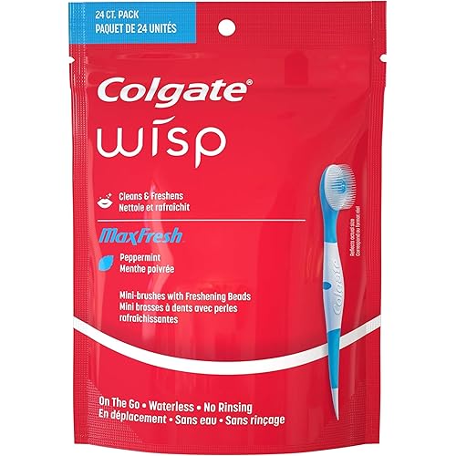 Colgate Wisp Portable Mini-Brush Optic White, Coolmint, 24 Count