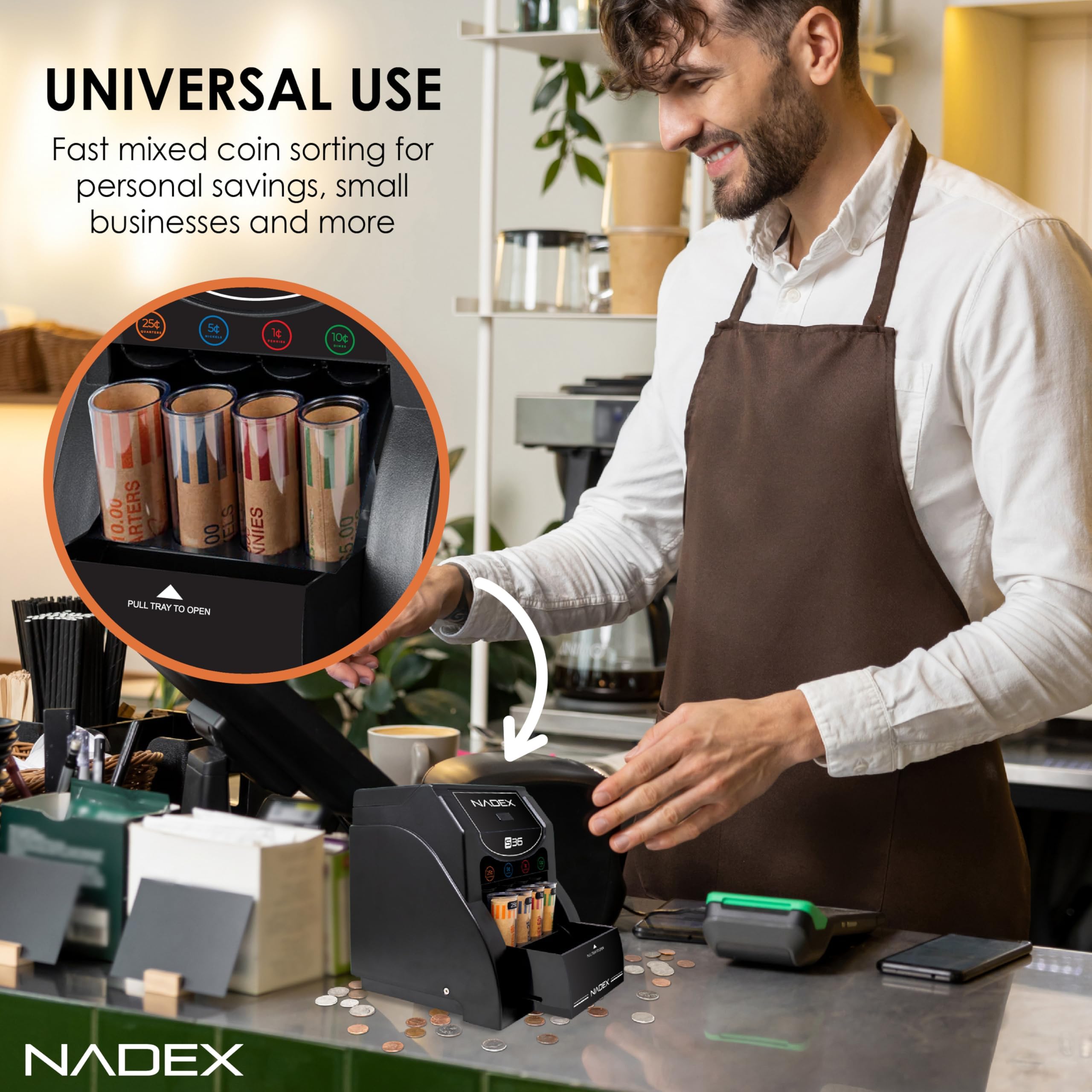 Nadex Clasificador y envoltorio automático de monedas 36SN