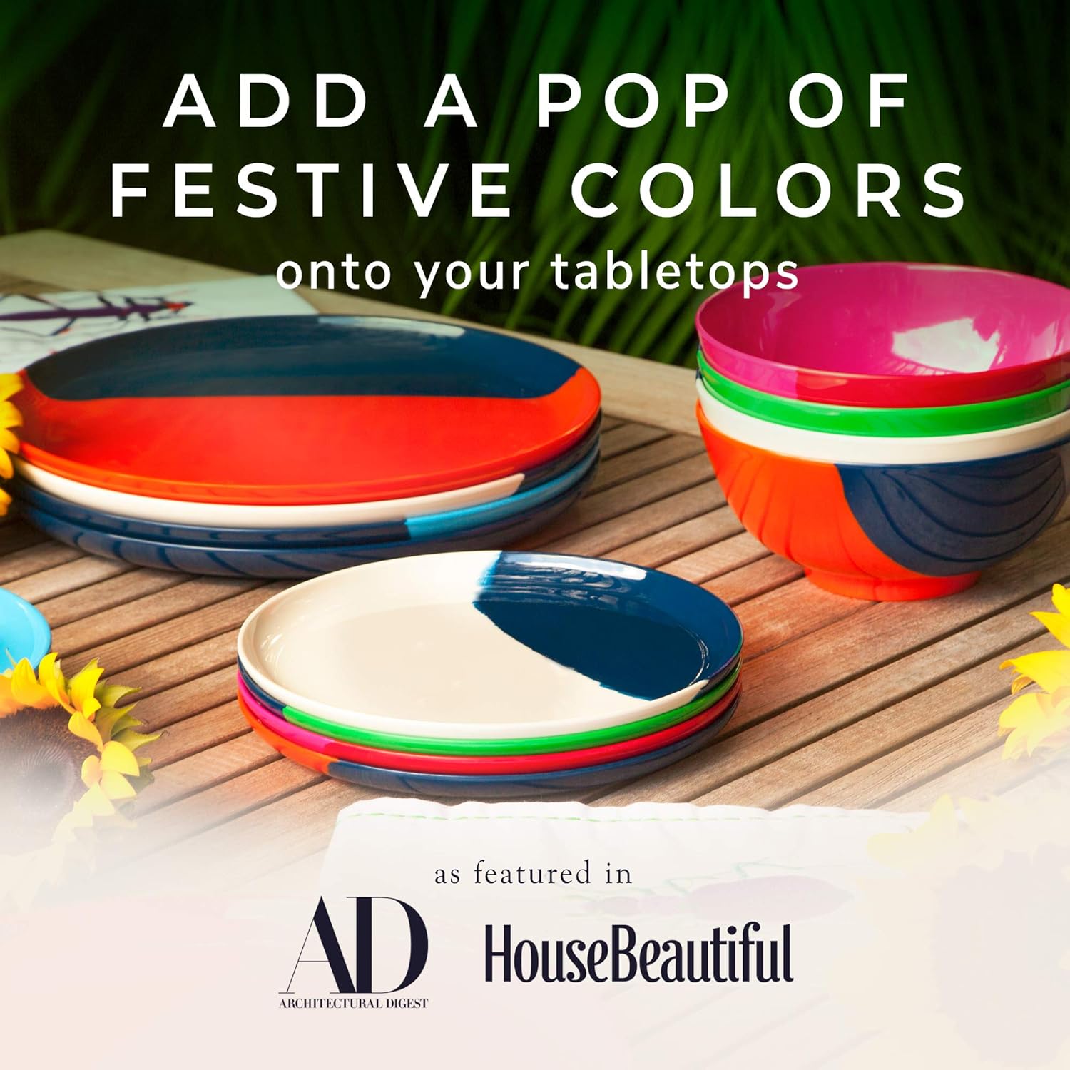 Thomas Fuchs Creative Melamine Side Plates Set of 4, Chip and Break-Resistant, Durable Salad Plates, Kid-Friendly Dessert Plates for Indoor and Outdoor, Dishwasher Safe, Fuchsia/Red