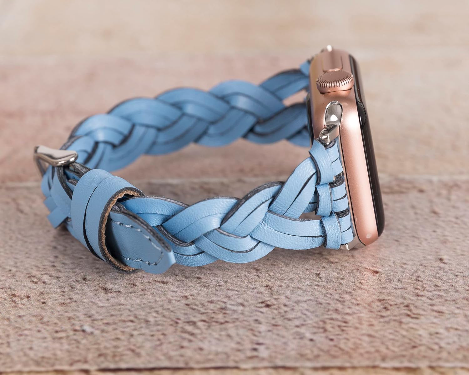 Braided Leather Bands Compatible with Apple Watch Band 38mm 40mm 41mm 42mm 44mm 45mm 49mm Full Grain Leather Watch Slim Straps for iWatch Series Ultra/8/7/SE/6/5/4/3/2/1 for Women Watchbands, Gifts for Her