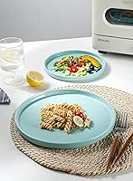 Vista 3 de Onniyor Juego de platos llanos de porcelana, platos redondos para ensalada de postre, platos para servir de 10 pulgadas, platos planos resistentes a