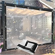 Pergola Side Panels with Grommets,Outdoor Waterproof Curtains UV Resistant Rainproof Transparent Tarpaulin for Pergola, Porch, Gazebo, Garden HSYFdy3'x3'/1x1m